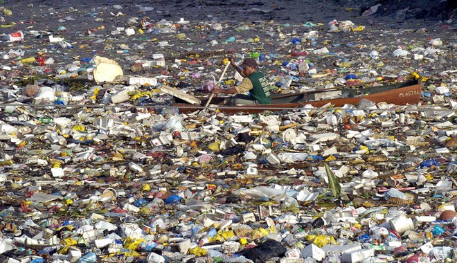 Gyre garbage and rower ©  SW